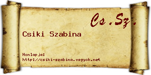 Csiki Szabina névjegykártya